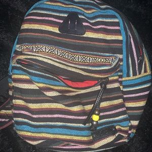 Mad Love Striped Boho style mini backpack